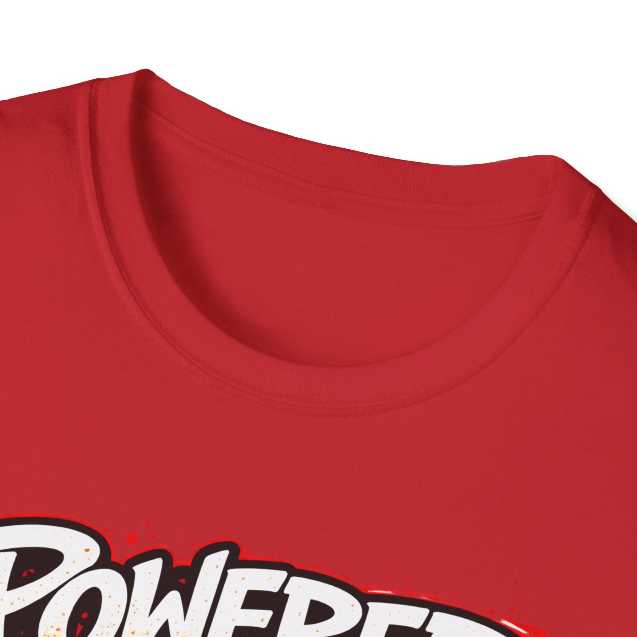 Powered by God T-Shirt — Christian Faith Graphic Tee with Battery Lightning Design