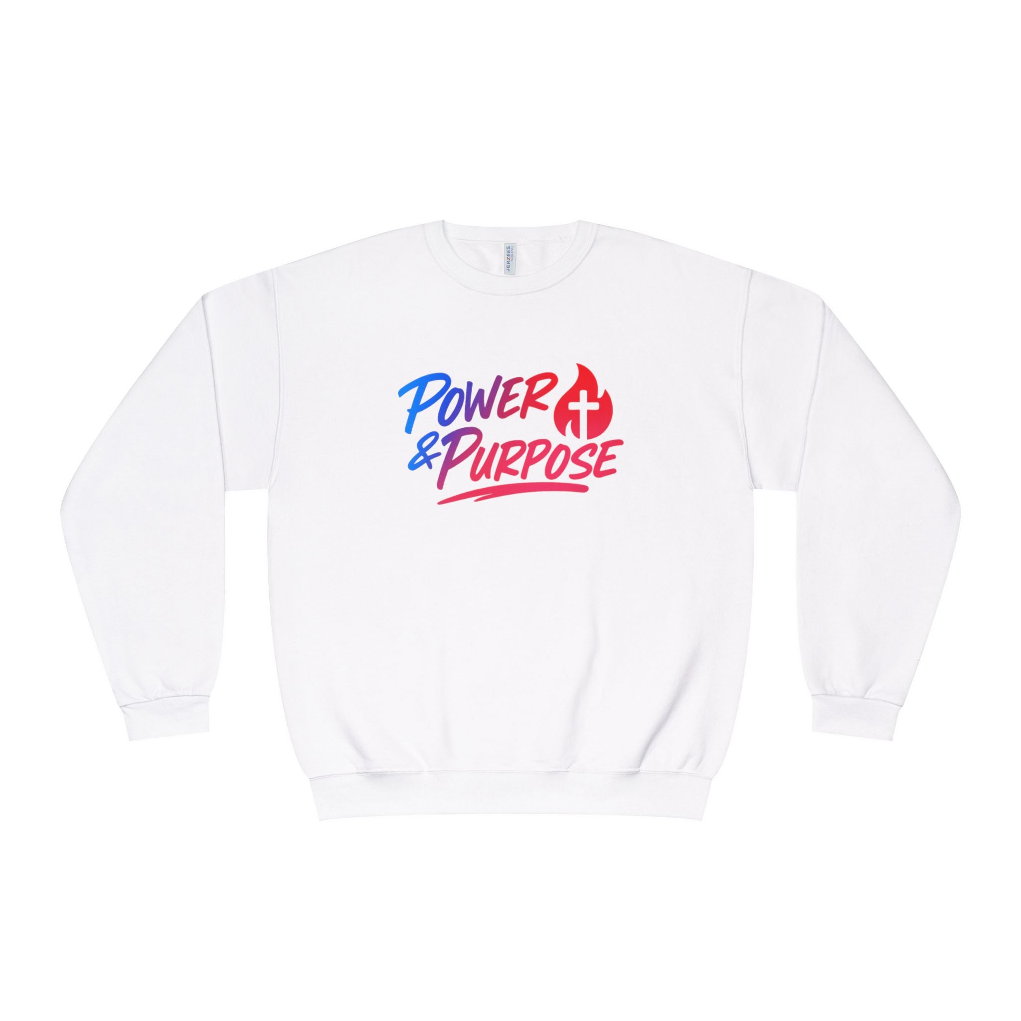Power & Purpose Crewneck Sweatshirt — Inspirational Christian Graphic Sweatshirt
