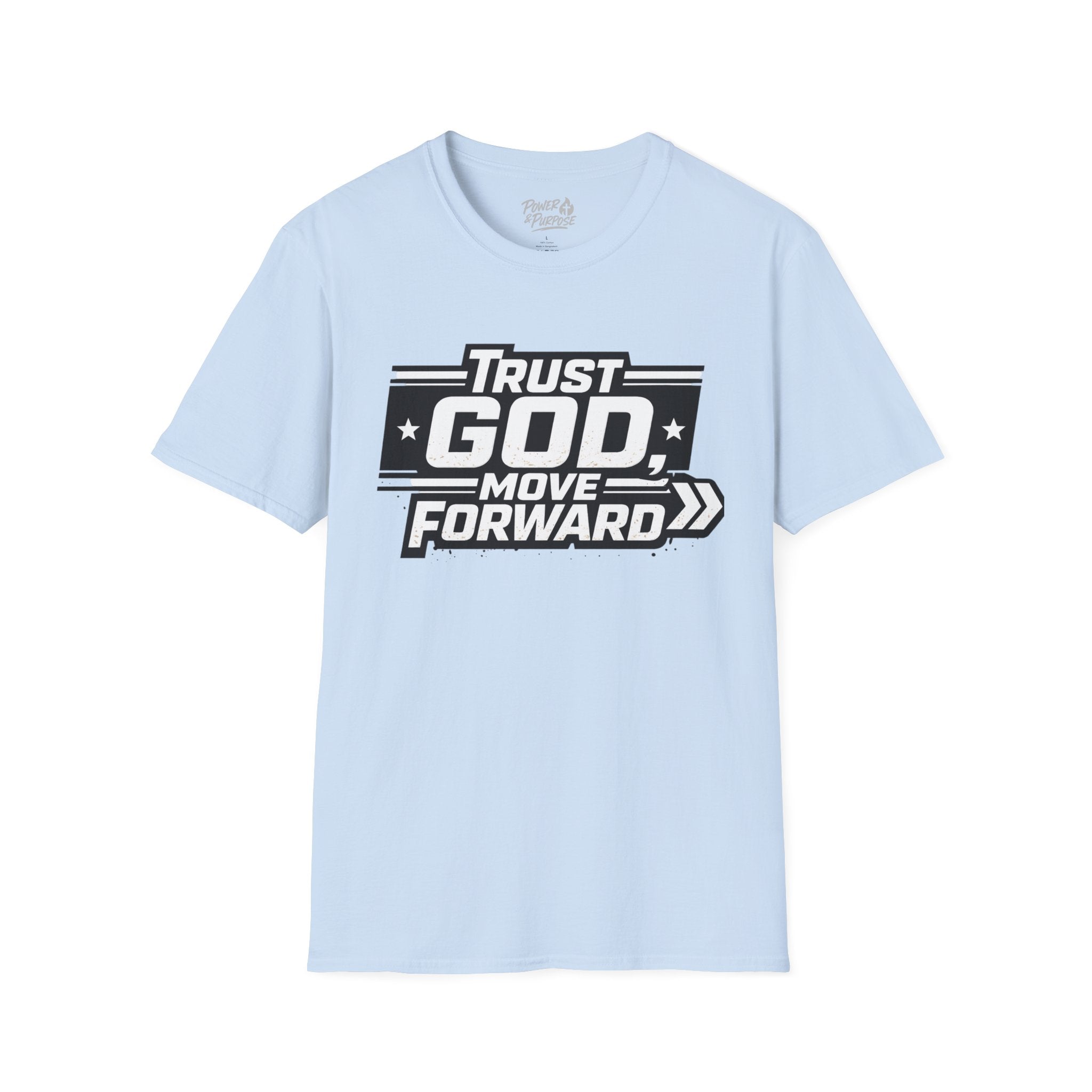 Faith Graphic T-Shirt — "Trust God Move Forward" Inspirational Christian Tee