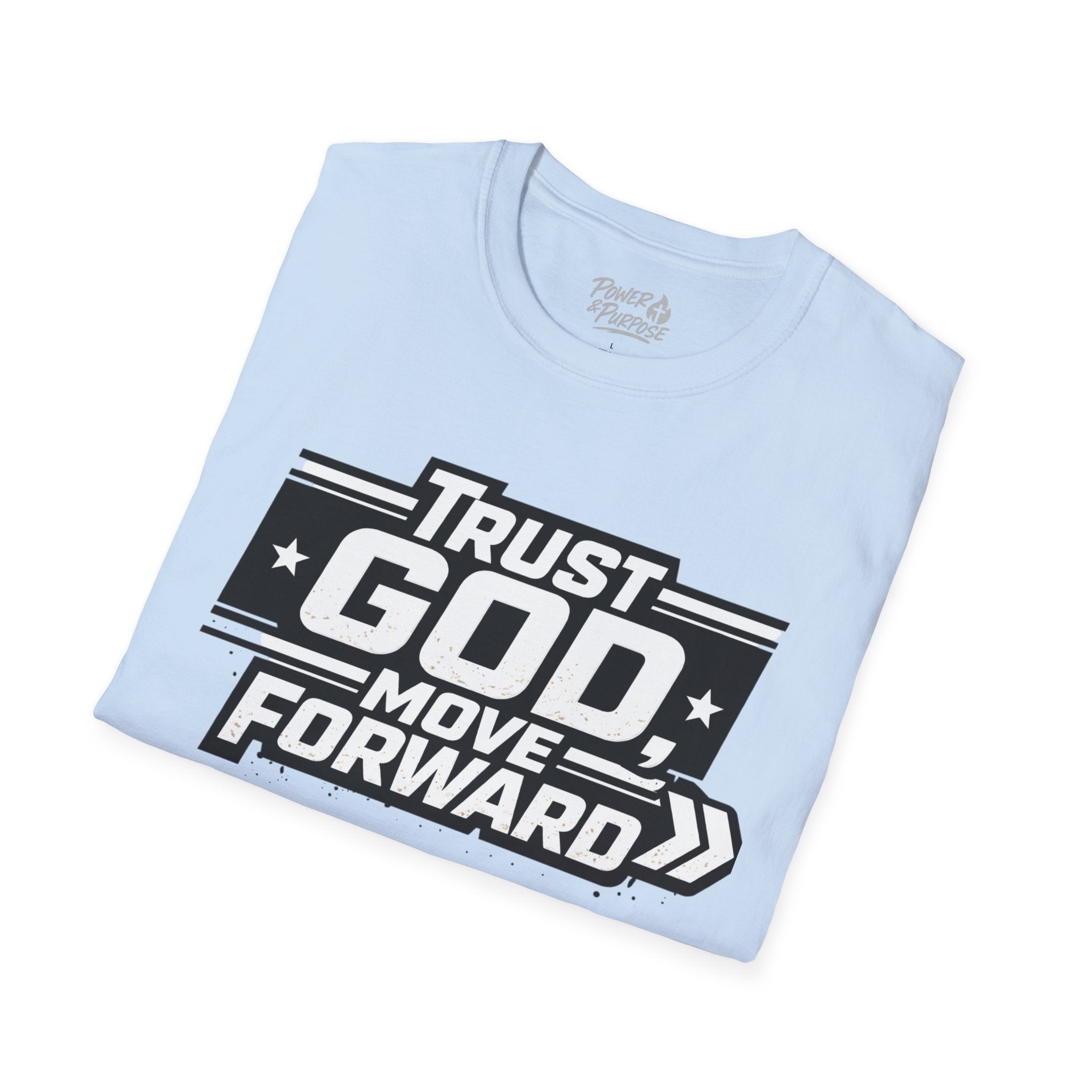 Faith Graphic T-Shirt — "Trust God Move Forward" Inspirational Christian Tee