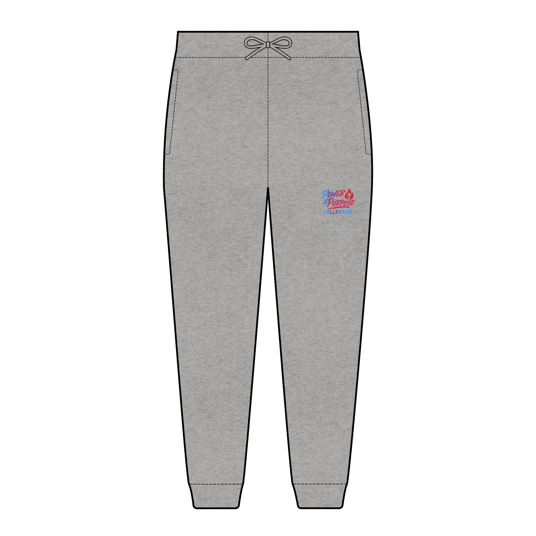 Embroidered Fleece Joggers — Small Chest Logo Casual Sweatpants