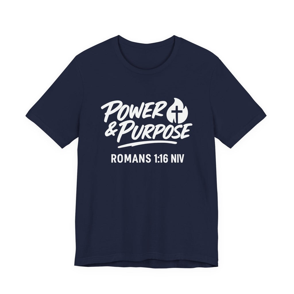 Power & Purpose Classic T-Shirt Romans 1:16 NIV– Plain Jersey Short Sleeve Tee