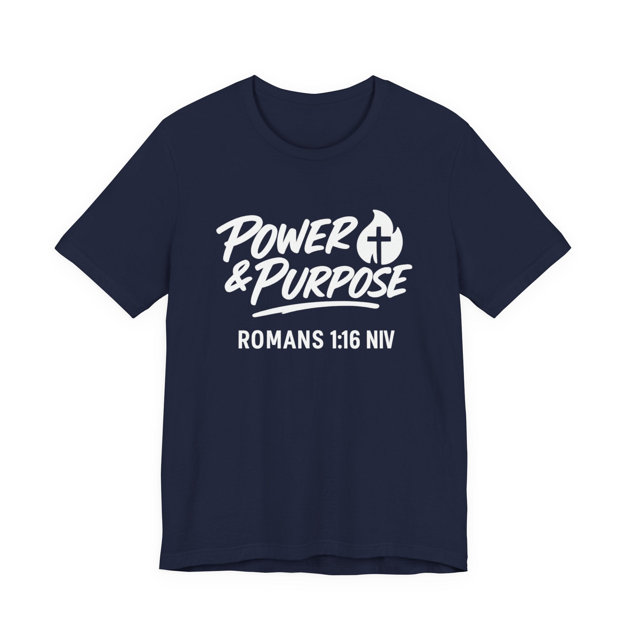 Power & Purpose Classic T-Shirt Romans 1:16 NIV– Plain Jersey Short Sleeve Tee