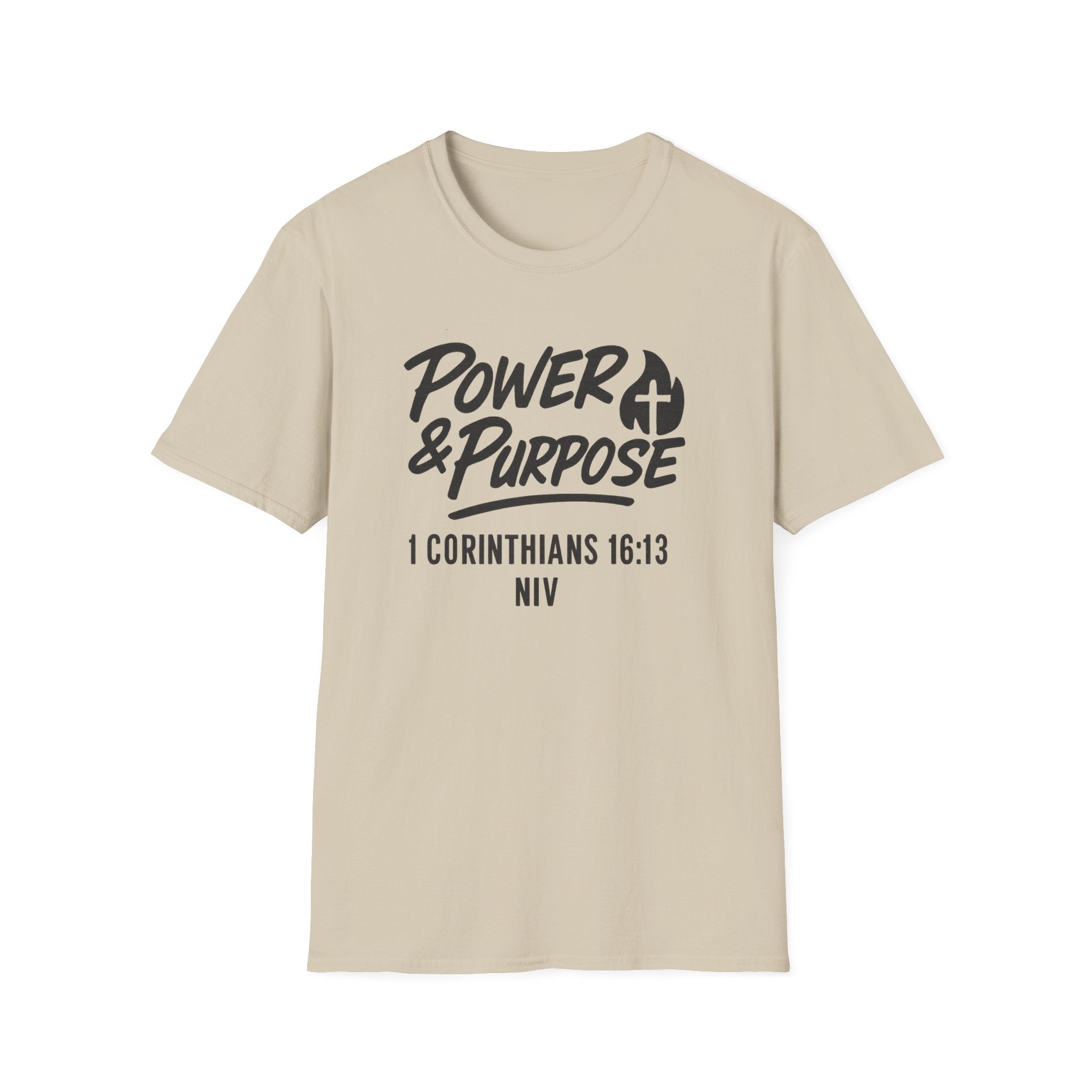 Power & Purpose T‑Shirt — 1 Corinthians 16:13 NIV Christian Faith Tee