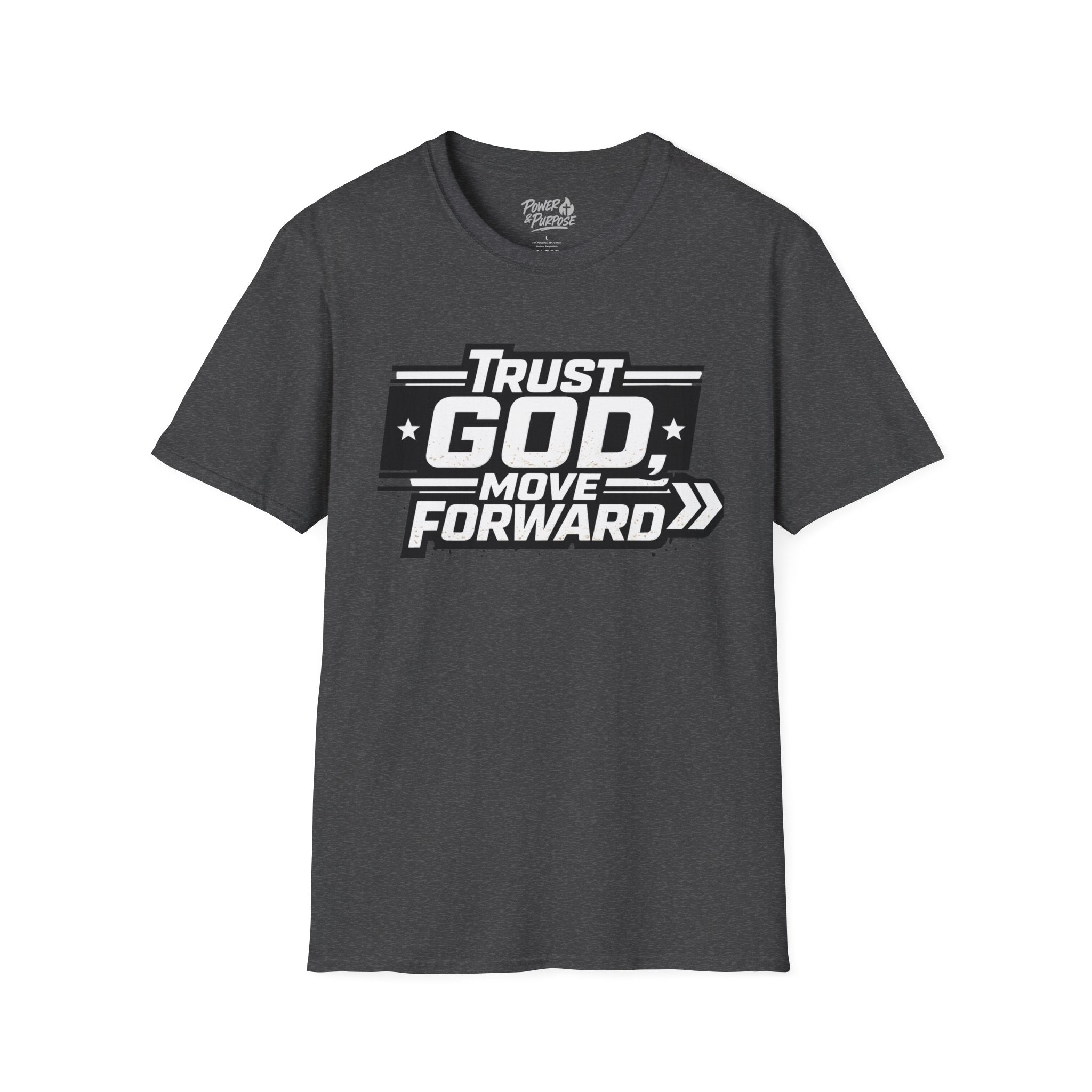 Faith Graphic T-Shirt — "Trust God Move Forward" Inspirational Christian Tee