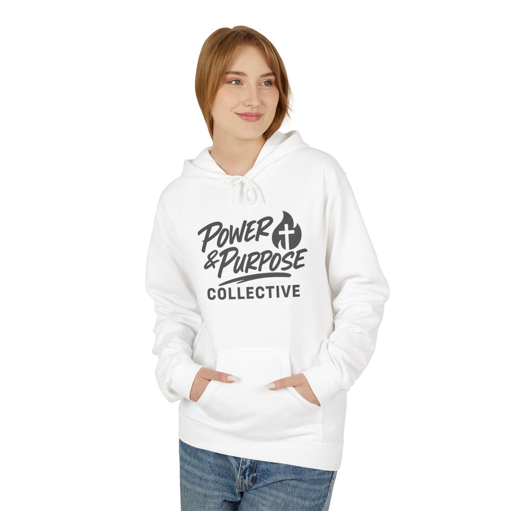 Power & Purpose Collective Hoodie — Christian Faith Cross Flame Pullover