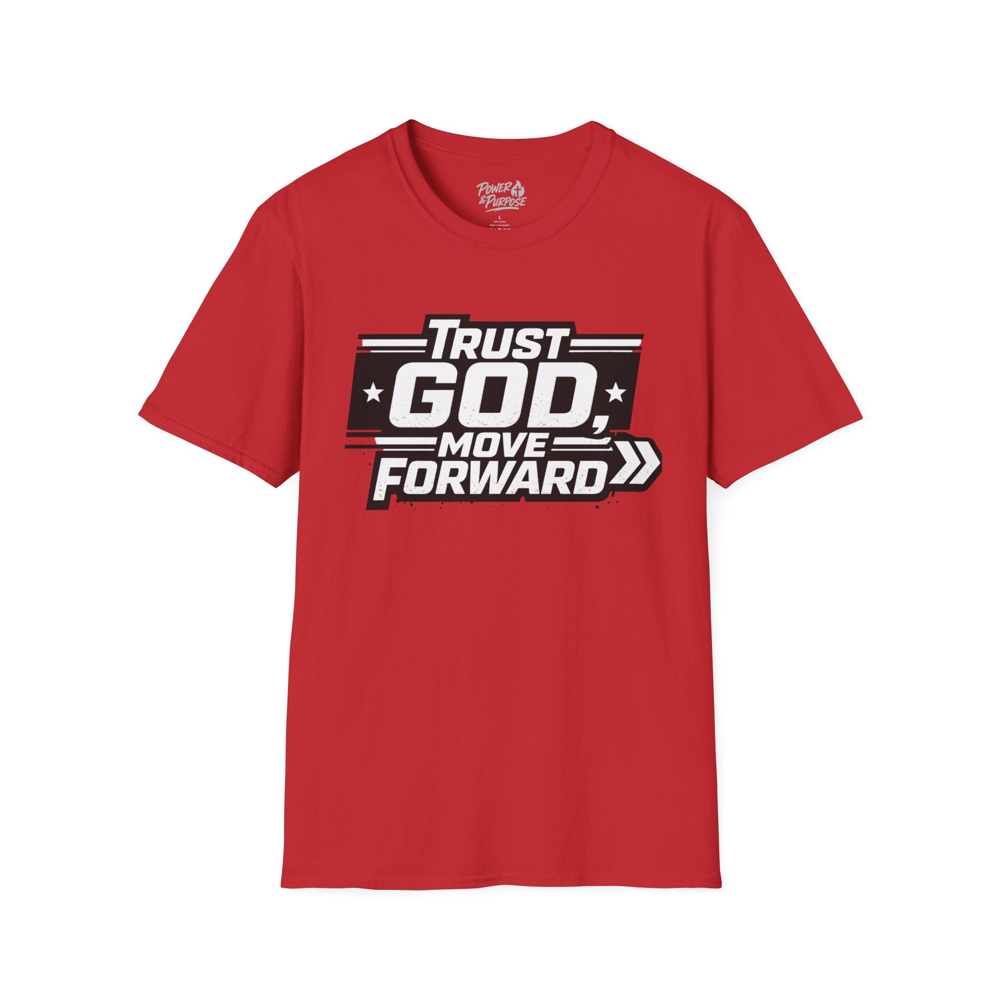 Faith Graphic T-Shirt — "Trust God Move Forward" Inspirational Christian Tee
