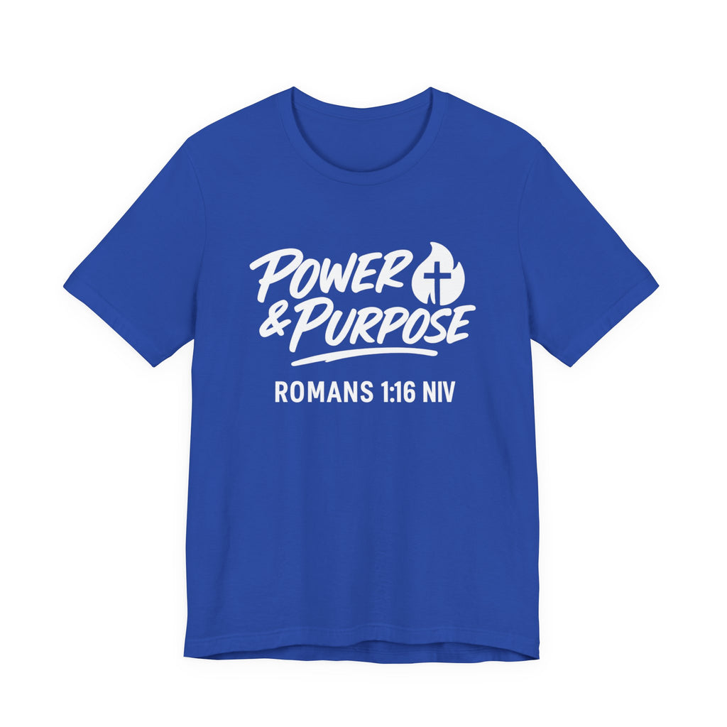 Power & Purpose Classic T-Shirt Romans 1:16 NIV– Plain Jersey Short Sleeve Tee