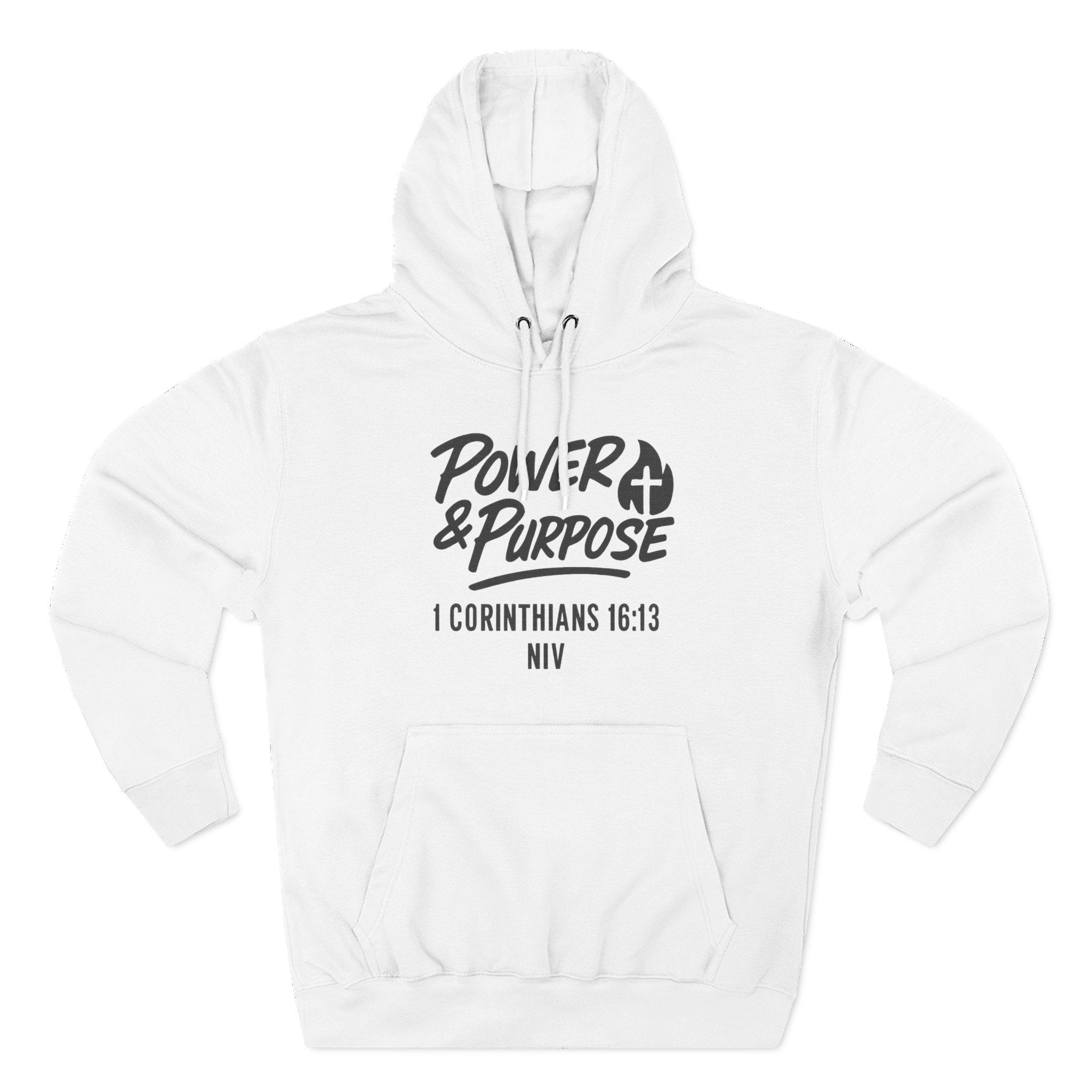 Power & Purpose Hoodie — 1 Corinthians 16:13 Christian Fleece Pullover