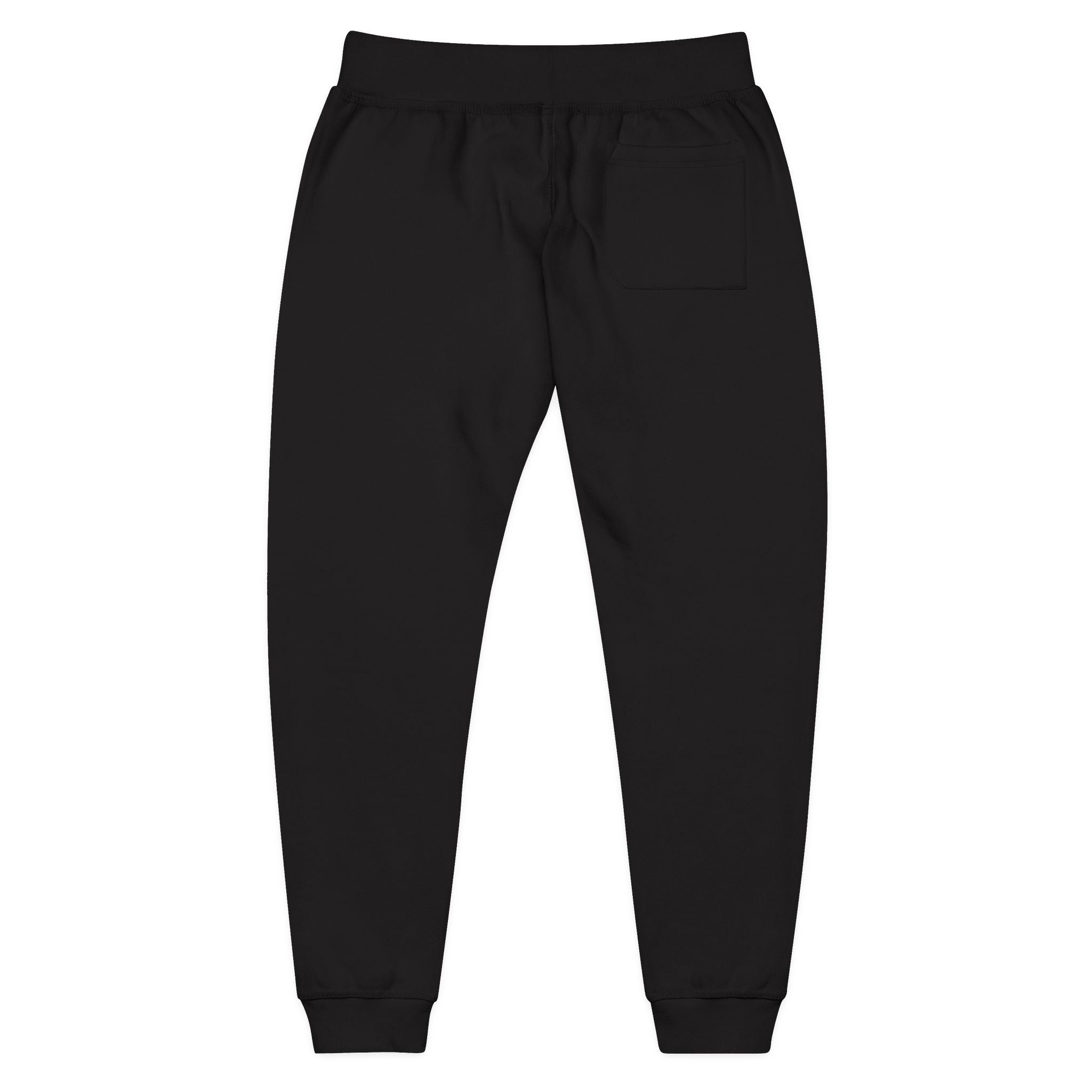 Embroidered Flame Joggers — Grey Fleece Sweatpants