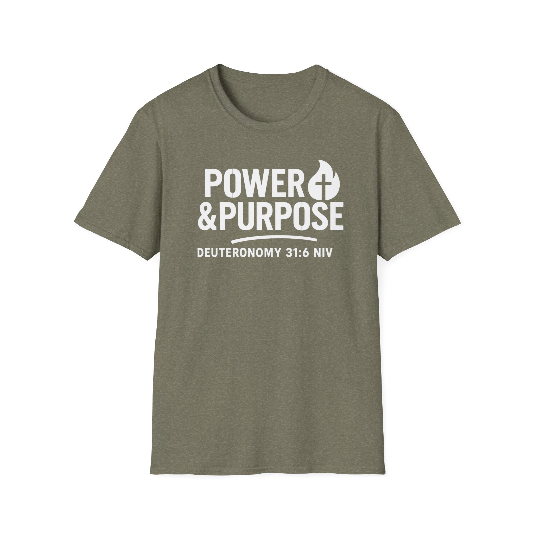 Power & Purpose Tee — Deuteronomy 31:6 Christian Faith T‑Shirt